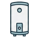 Traditional water heater tank icon for repair and replacement