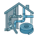 House plumbing diagram icon for copper or PEX repiping services