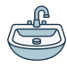 Bathroom sink basin icon for repairs and upgrades